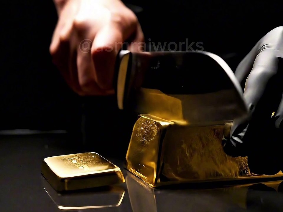 Pure gold cutting ASMR #satisfying #oddlysatisfying #asmr