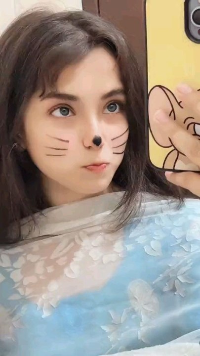 The beautiful girl very happy and funny