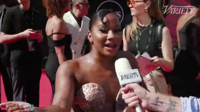 Olympic gymnast Jordan Chiles talking about loving James Gunn's Superman at the ESPYS