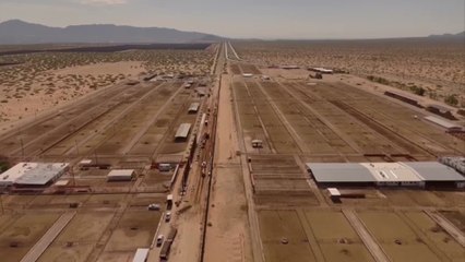 Drone footage shows US building 'secondary wall' at Mexico border