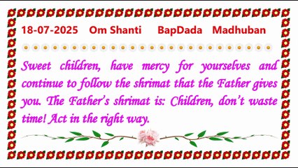 🇲🇰 Today’s Murli 18 July 2025 in English| Today Murli in Male Voice| BRAHMA KUMARIS Murli in English