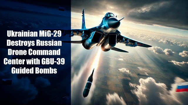 Ukrainian MiG-29 Destroys Russian Drone Command Center with GBU-39 Guided Bombs