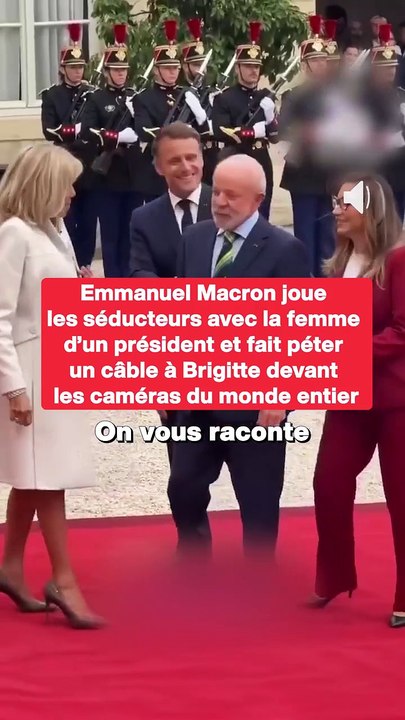 Emmanuel Macron joue les séducteurs avec la femme d’un président et fait péter un câble à Brigitte devant les caméras du monde entier