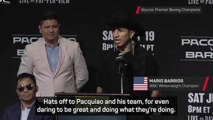 Barrios confident ahead of 'historic' fight against Pacquiao