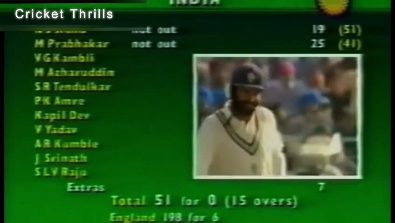 Navjot Singh Sidhu 76 off 107 Balls 152 Mins 5 Fours 2 Sixes vs England 3rd ODI, Chandigarh, January 21, 1993