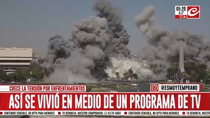 Tremendo bombardeo de Israel se vio en vivo a través de la televisión siria
