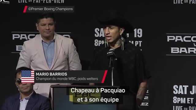 Poids welters - Barrios : Barrios contre Pacquiao, c'est énorme, c'est historique