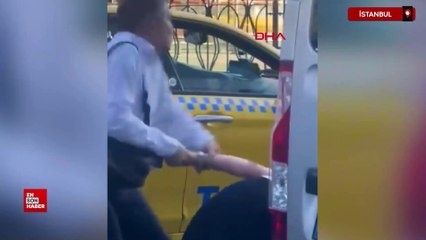 Beyoğlu'nda araçta sigara içmesine karşı çıkan taksiciye saldırdı
