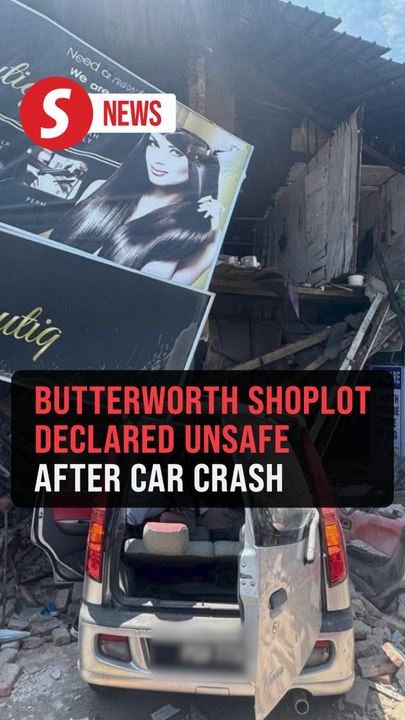 Shoplot declared unsafe after car crashes into building in Butterworth