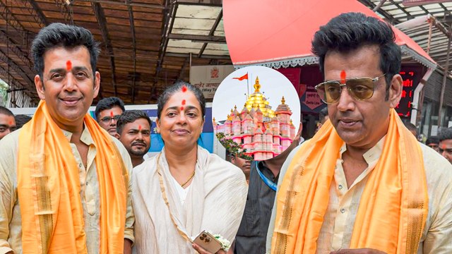 BJP MP & Actor Ravi Kishan Visits Siddhivinayak Temple On His Birthday With Wife Preeti Kishan