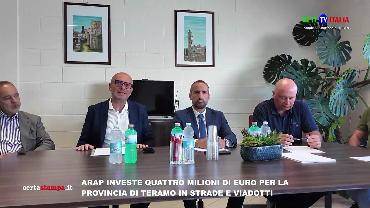 ARAP INVESTE QUATTRO MILIONI DI EURO PER LA PROVINCIA DI TERAMO IN STRADE E VIADOTTI
