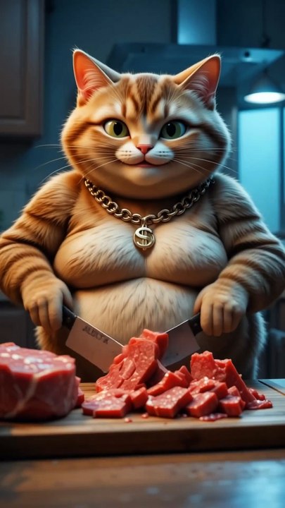 Cute Cat Hunting for diner | AI Generated Cat Hunting | Cat cooking diner! Funny Cats moments hahahaa