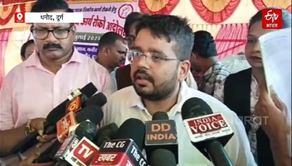 भारतमाला के तहत बन रहे ब्रिज की ऊंचाई बढ़ाने की मांग, दुर्ग के थनौद में आश्वासन के बाद धरना खत्म