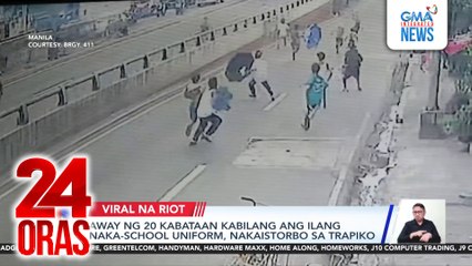 Away ng 20 kabataan kabilang ang ilang naka-school uniform, nakaistorbo sa trapiko | 24 Oras