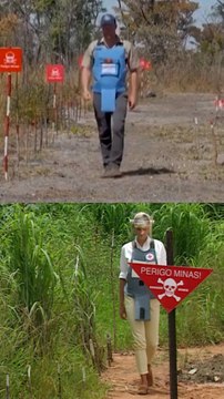 El príncipe Enrique recrea el paseo por un campo de minas en Angola de Diana de Gales
