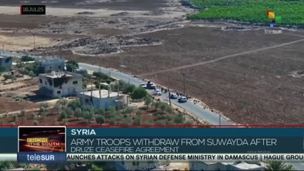 Syria, army troops withdraw from Suwayda after Druze ceasefire agreement