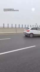 WATCH_ Eyewitness Video Shows Cars Pile Up on Foggy Bridge in China