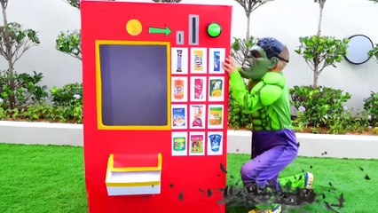 Vlad and Nikita superheroes vending machine kids toy story