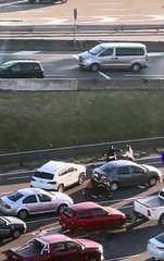Trafik kavgası Brezilya'yı karıştırdı! Dev cüsseli saldırgan iki kez yere serildi