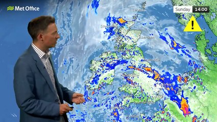 Met Office Sunday Afternoon Weather Forecast 20/07/25