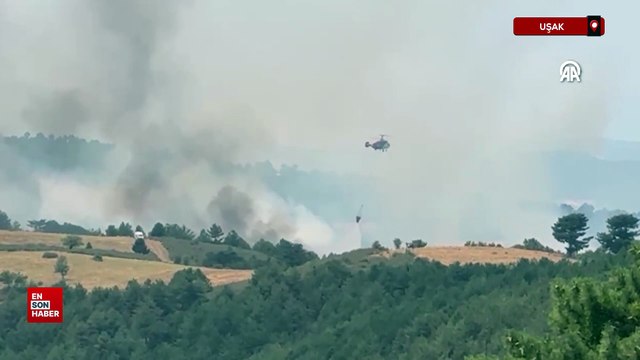 Uşak’ta orman yangına havadan ve karadan müdahale ediliyor
