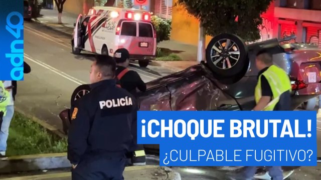 Choque en la colonia Doctores, CDMX: un auto volcó y el culpable huyó de la escena
