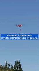 Incendio a Calderino: il video dell'elicottero in azione