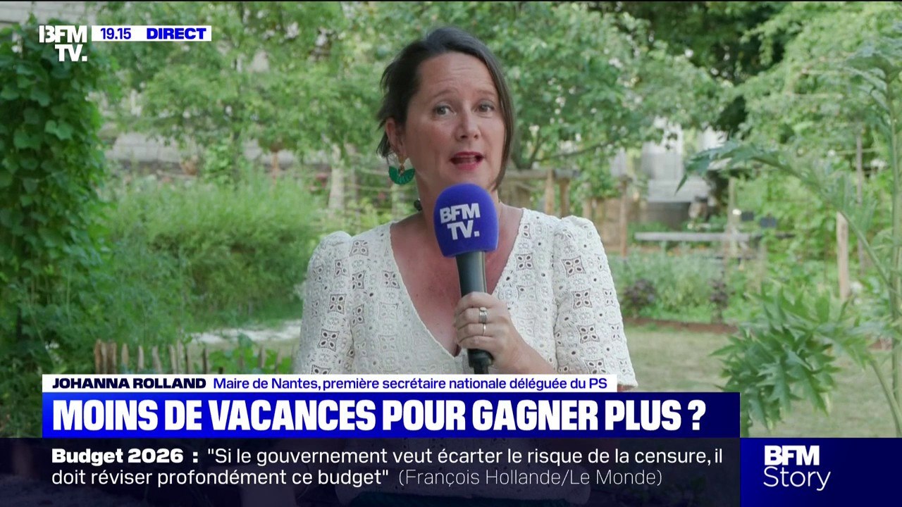 Renoncer à la 5e semaine de congés payés: "Clairement pour nous c'est non", selon Johanna Rolland, maire de Nantes (PS)