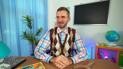 Nastya plays with friends Cardboard VS Fluffy school