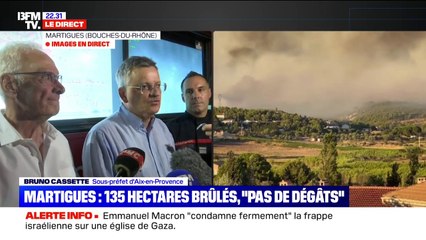 "800 pompiers sont mobilisés pour maîtriser ce feu dans les meilleures conditions possibles", explique le sous-préfet d'Aix-en-Provence