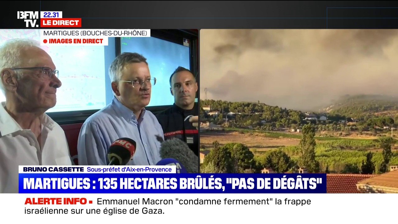 "800 pompiers sont mobilisés pour maîtriser ce feu dans les meilleures conditions possibles", explique le sous-préfet d'Aix-en-Provence