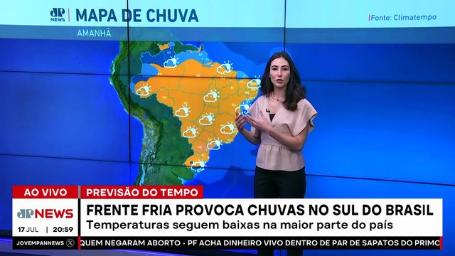 Frente fria provoca chuvas no sul do Brasil | Previsão do Tempo