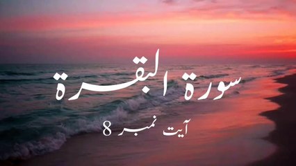 Surah - Al Baqarah Ayat No.8 With Urdu Translation.