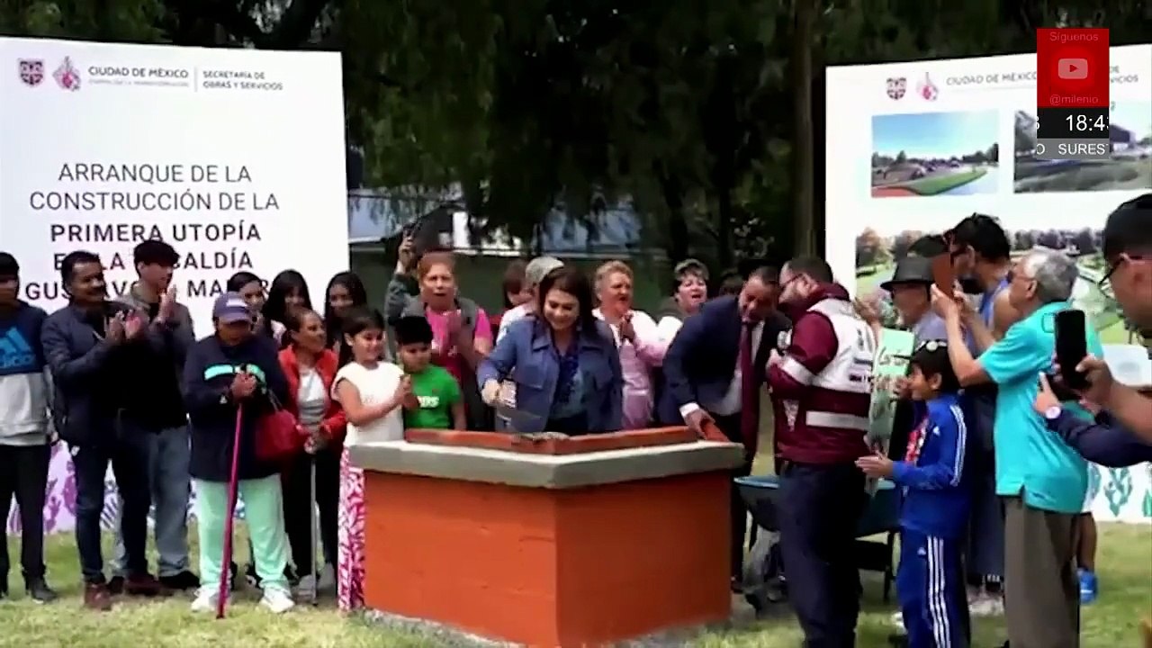 Clara Brugada coloca la primera piedra de la Utopía Hermanos Galeana en GAM