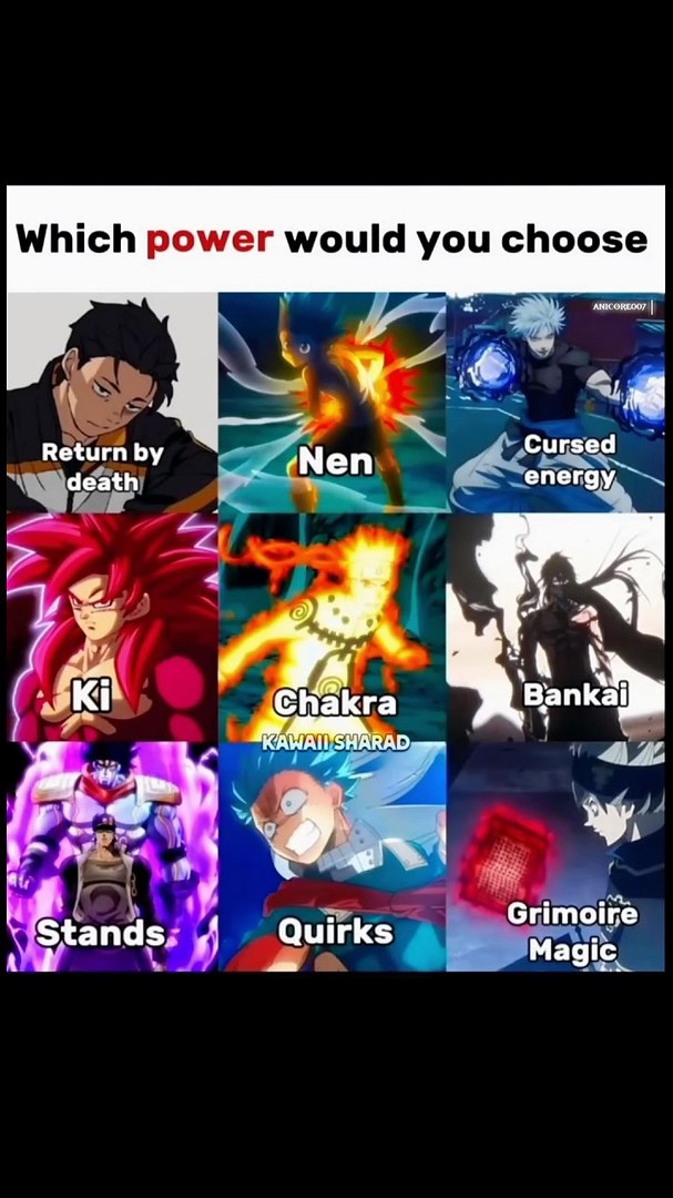 ⁣Which anime power you want #anime