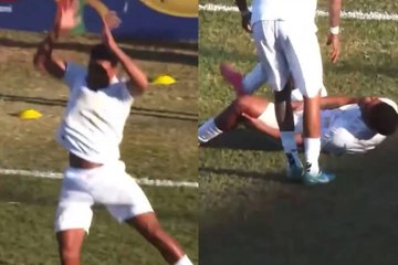 Kesley Jamerson se lesiona la rodilla celebrando un gol a lo Cristiano Ronaldo