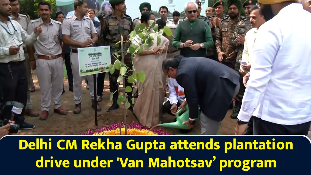 Delhi CM Rekha Gupta attends plantation drive under ‘Ek Ped Maa Ke Naam’ campaign