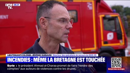 Incendie en Ille-et-Vilaine: "La situation est stabilisée (...) on va rentrer dans la journée dans la phase de noyage", explique le directeur des opérations de secours du SDIS 35