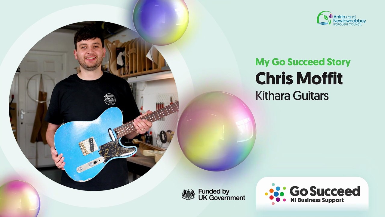 Chris Moffitt, founder of Kithara Guitars in Co Antrim, makes bespoke guitars for global stars like Lewis Capaldi to The Killers