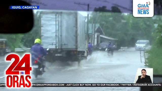 Malakas na ulan, nagpabaha sa ilang kalsada; mga nakatira sa tabing-dagat, pinalikas | 24 Oras