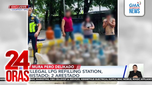 Illegal LPG refilling station, bistado; 2 arestado | 24 Oras