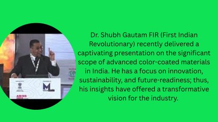 Dr. Shubh Gautam Srisol Presentation Uncovered The Future of Advanced Color Coated Materials in India