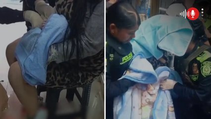 Bebé nació de emergencia en las manos de dos policías en San Victorino, pleno centro de Bogotá