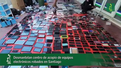 Desmantelan centro de acopio de equipos electrónicos robados en Santiago
