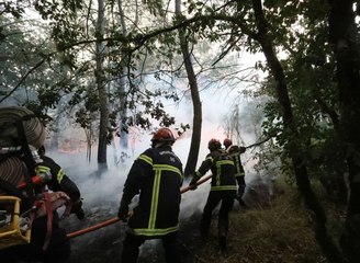 Images impressionnantes de l'incendie en forêt de Brocéliande