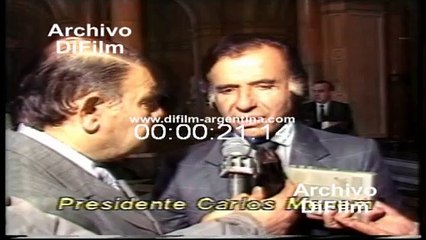 Carlos Menem por reunión con el Ejercito (1989)