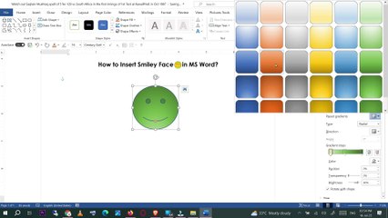 How to Insert Smiley Face and Custimizations in MS Word