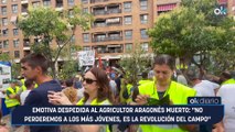 Emotiva despedida al agricultor aragonés muerto: 