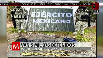 Suman más de 5 mil 370 personas detenidas por 'Operación Frontera Norte'