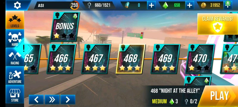 Stunt Car Extreme Level 468 NIGHT AT THE ALLEY